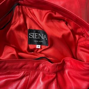 Vintage red leather skirt size 12